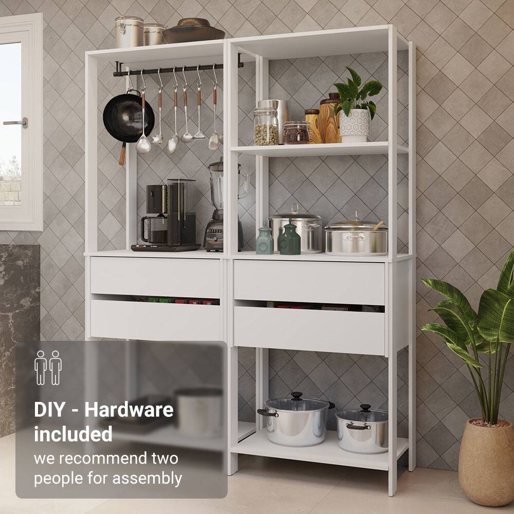 DIY - Hardware included  
we recommend two people for assembly