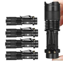 Cluzine - 5x Military Mini LED Flashlight Police Torch Lamp – Compact Tactical Set