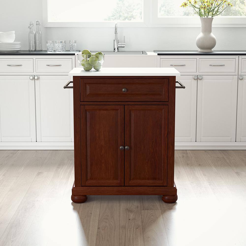 Alt View 6. Crosley Furniture - Alexandria Stone Top Portable Kitchen Island/Cart - Mahogany.