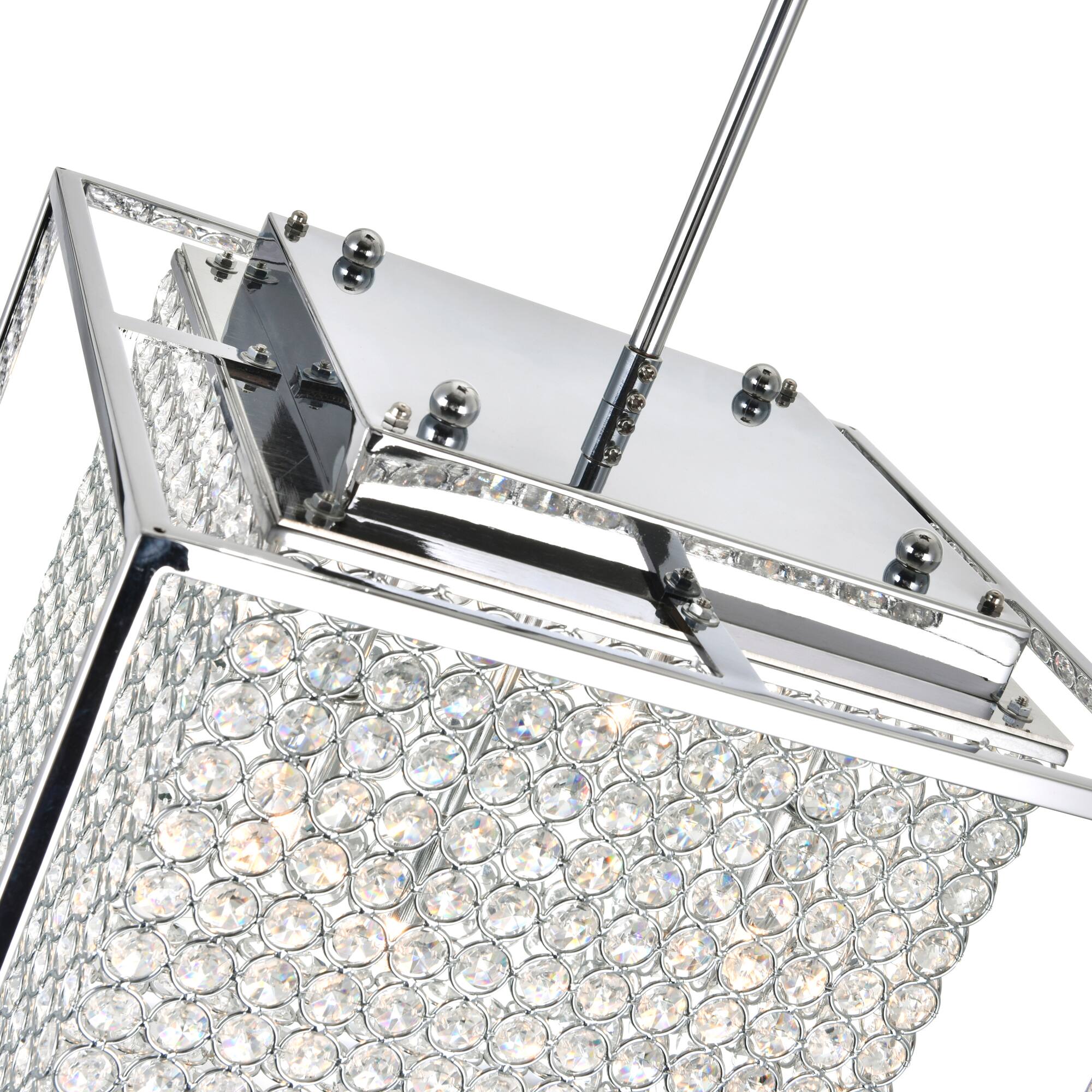 Back. CWI Lighting - Cube 3 Light Chandelier With Chrome Finish - Chrome.
