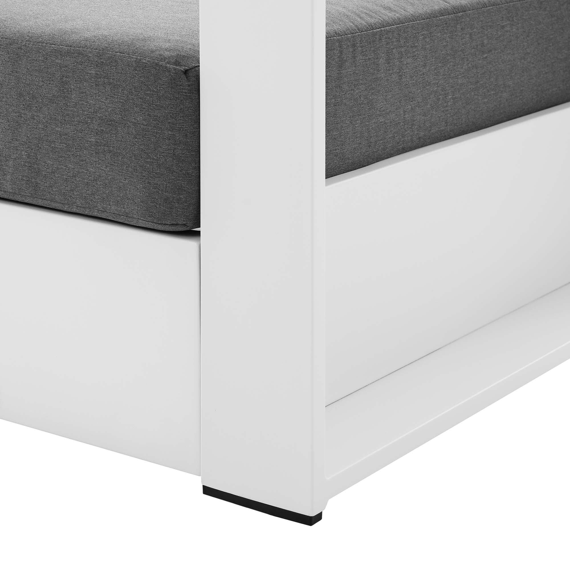 Alt View 5. Modway - Tahoe Outdoor Patio Powder-Coated Aluminum Armchair by Modway - White Charcoal.