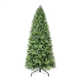 BreeBe - 6FT Christmas Tree with 1032 Tips and 300 Warm White LED Lights PVC+PE Mixed Branches - Green