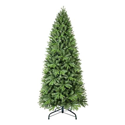 Front. BreeBe - 6FT Christmas Tree with 1032 Tips and 300 Warm White LED Lights PVC+PE Mixed Branches - Green.