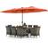 Alt View 1. Costway - 11 PCS Patio Dining Set with 15 ft Double-Sided Patio Umbrella 8 Armchairs - Mix Gray,Beige,Orange.
