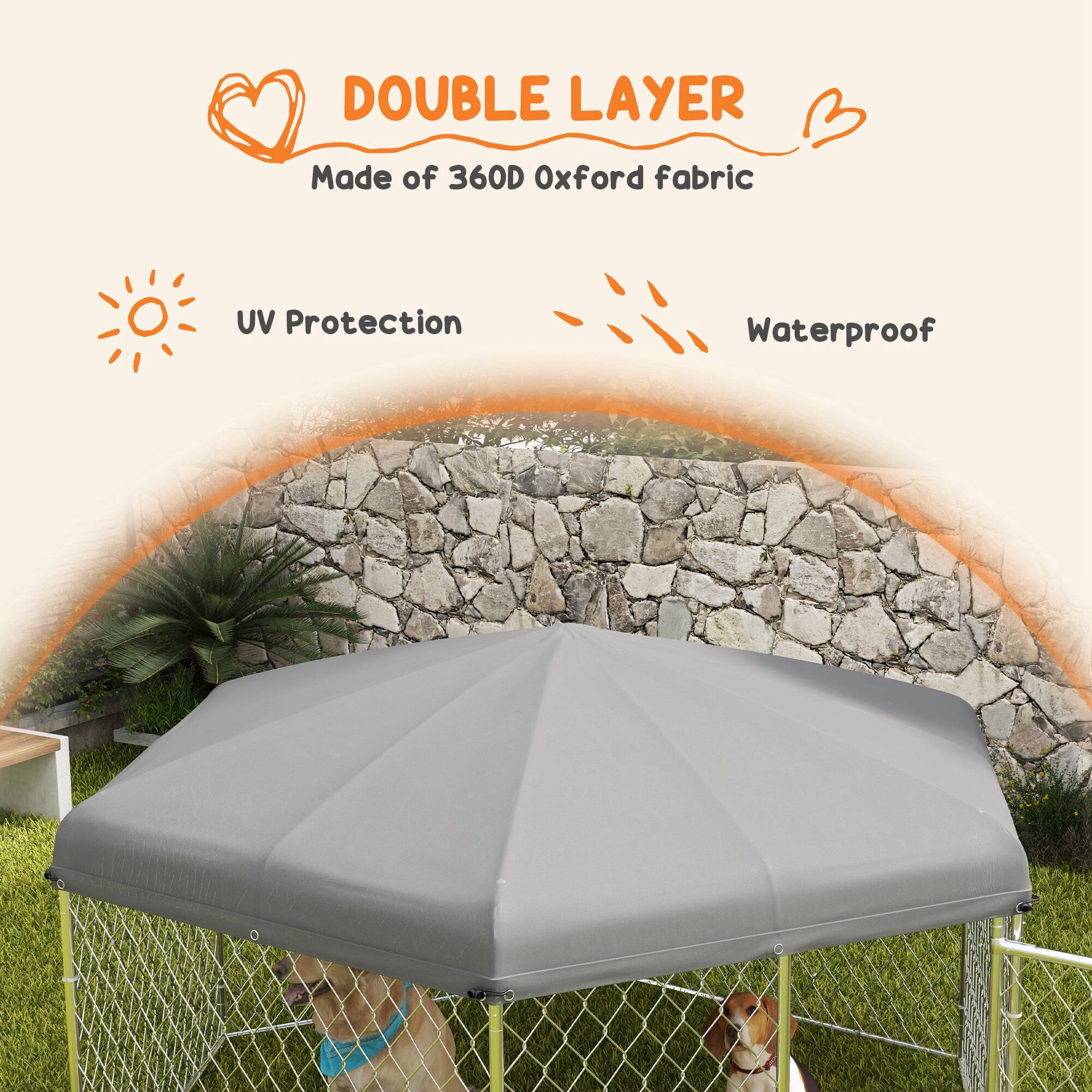DOUBLE LAYER  
Made of 360D Oxford fabric  

UV Protection  
Waterproof