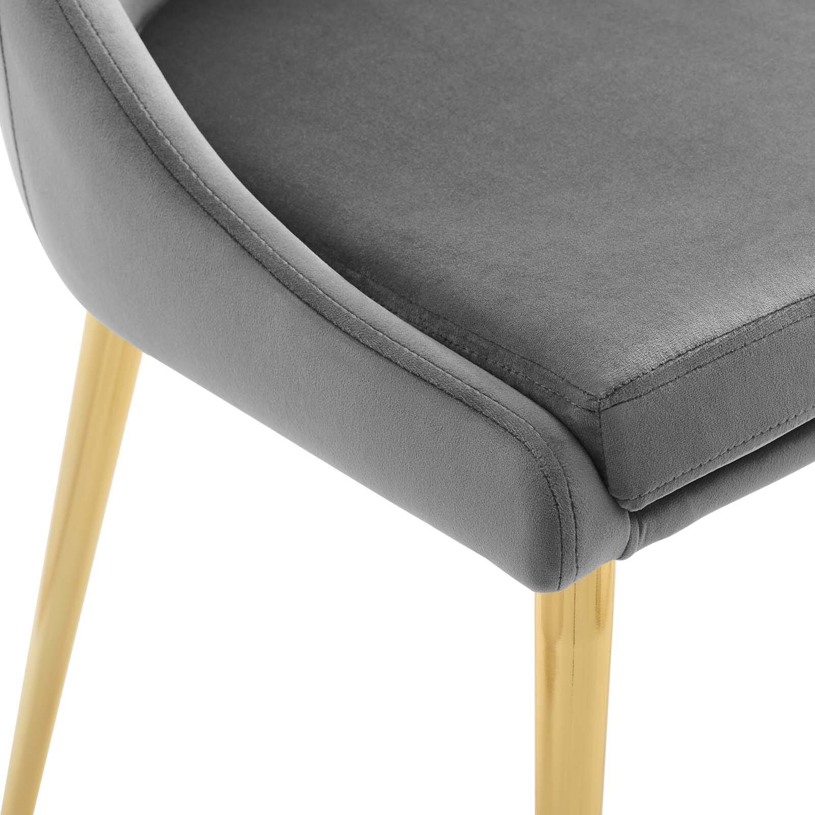 Alt View 3. Modway - Viscount Modern Accent Performance Velvet Dining Chair by Modway - Gray.