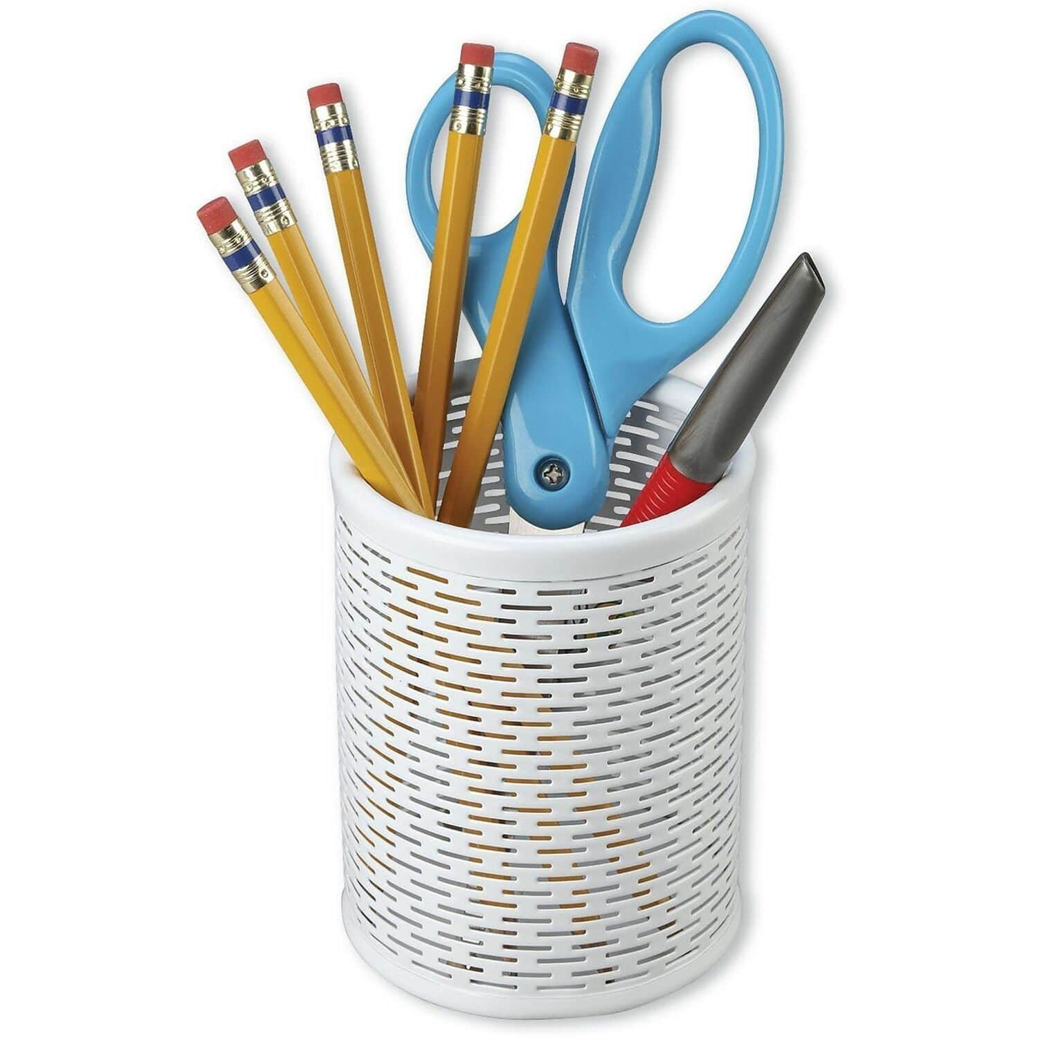 "Artistic - Urban Coll. Metal Pencil Cup 4.5"" Metal Steel Hole Scratch Resistant Heavy Duty Rounded Edges Sturdy - White" price history on PriceWatchPro