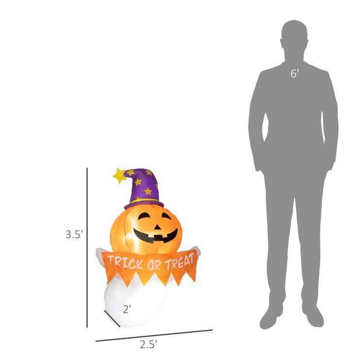 PULUZ 3.4ft Inflatable Halloween Window Sticker Ghost with Face, Blow ...