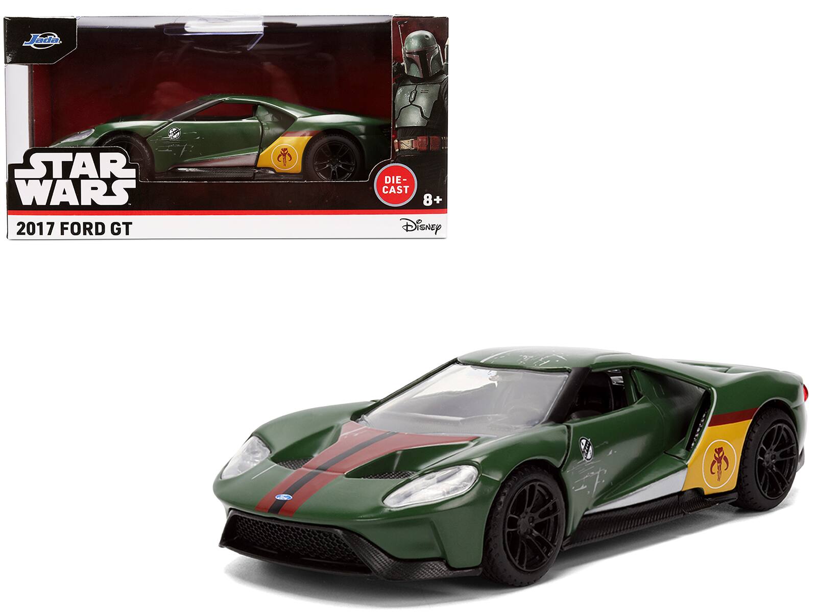 2017 Ford GT "Boba Fett" Livery Dark Green with Graphics "Star Wars" Franchise 1/32 Diecast Model Car by Jada
