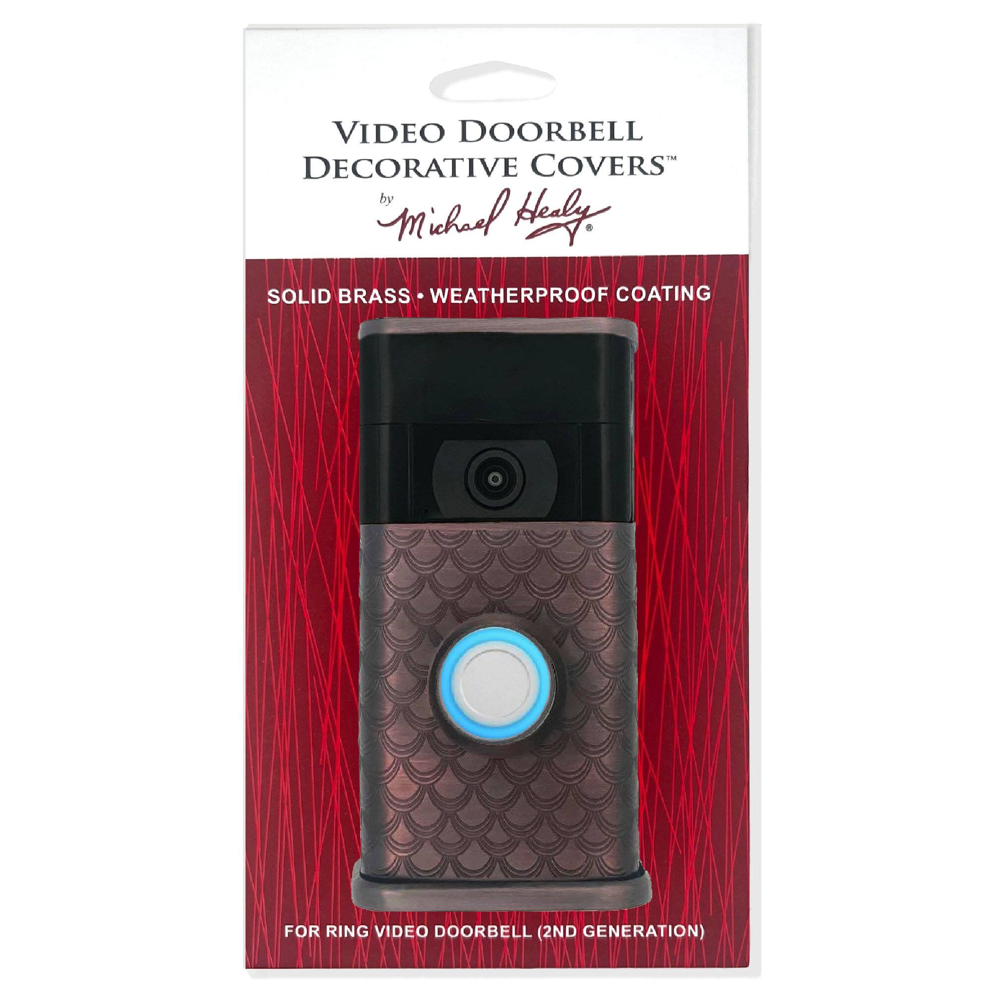 VIDEO DOORBELL DECORATIVE COVERS  
by Michael Healy  

SOLID BRASS • WEATHERPROOF COATING  

FOR RING VIDEO DOORBELL (2ND GENERATION)