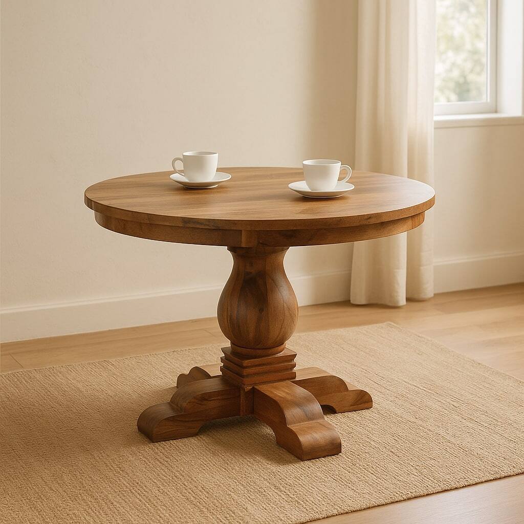 Alt View 5. Artisan Furniture - Valentina Round Dining Table, Beige - Beige.