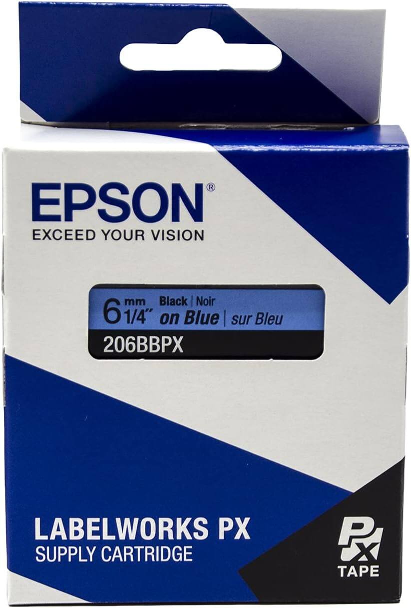 EPSON  
EXCEED YOUR VISION  

6 mm 1/4" on Blue | sur Bleu  
206BBPX  

LABELWORKS PX  
SUPPLY CARTRIDGE  

PX TAPE