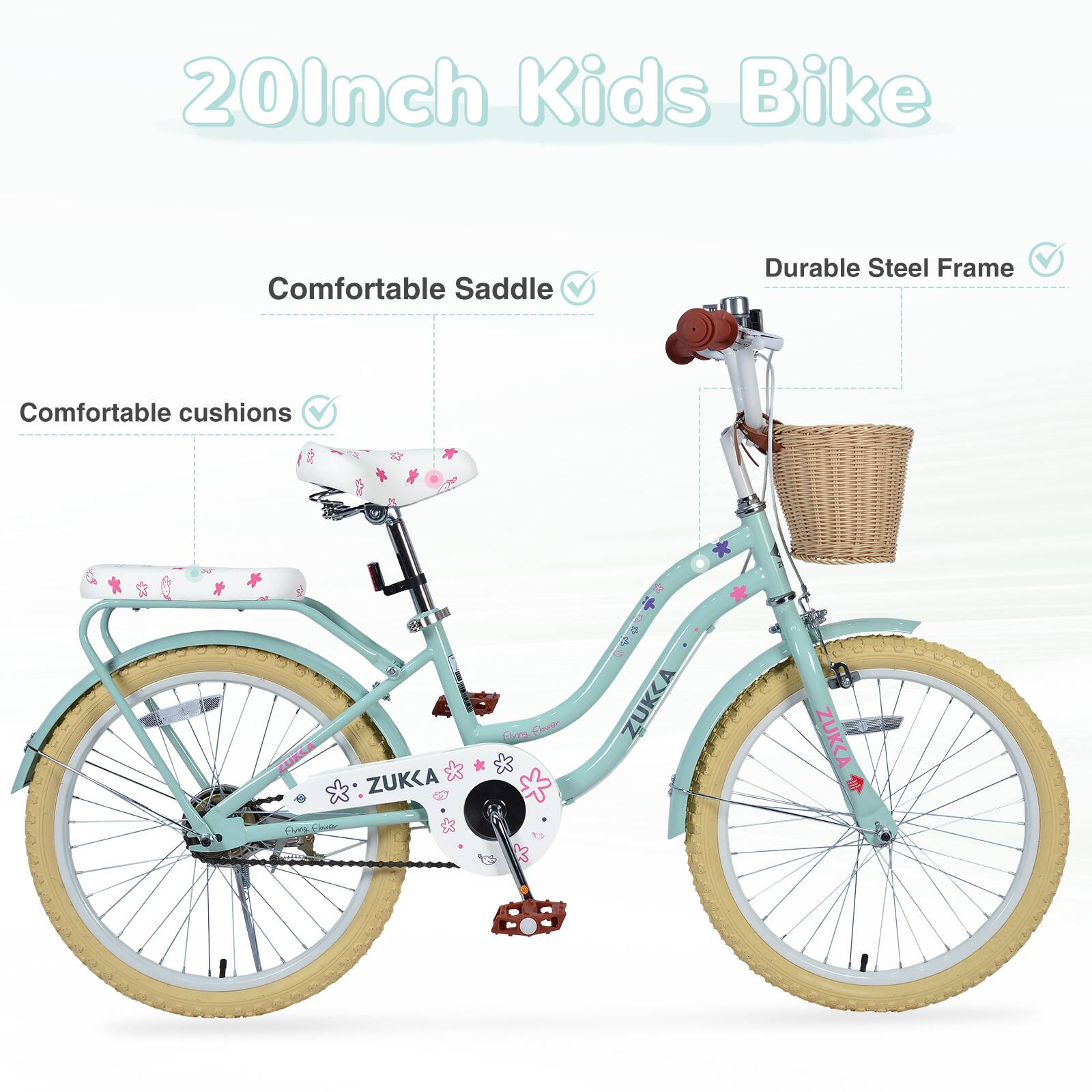 20 Inch Kids Bike

- Comfortable Saddle
- Durable Steel Frame
- Comfortable cushions

ZUKKA