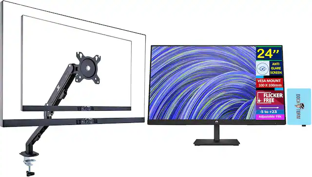 24" Anti Glare Screen
VESA Mount 100 x 100mm
Flicker Free
-5 to +23 Adjustable Tilt
Dock Torm