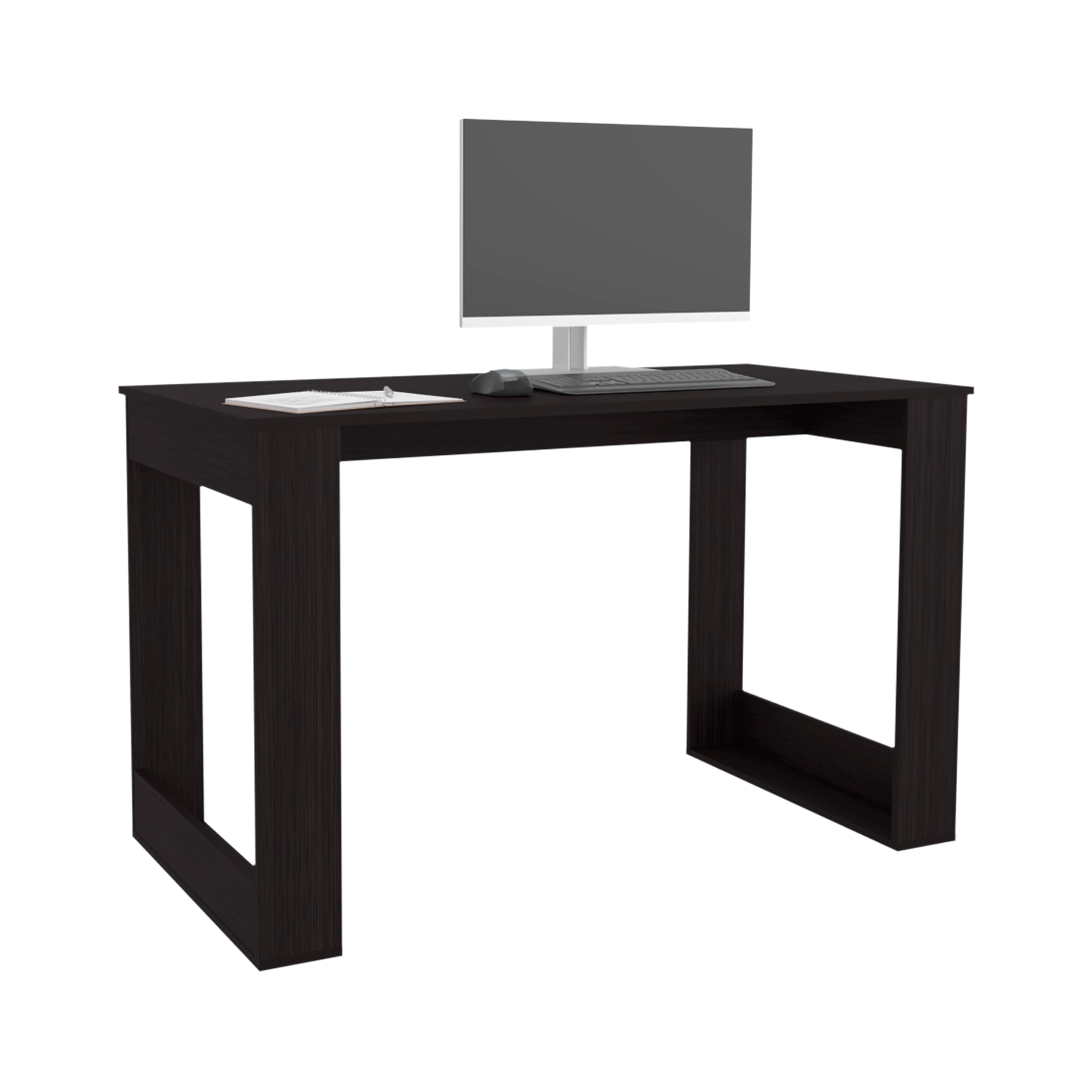 Spaco - 47x24 Inch Writing Computer Desk, Space Saving, for Home Office - Black+Wenge