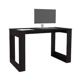 Spaco - 47x24 Inch Writing Computer Desk, Space Saving, for Home Office - Black+Wenge