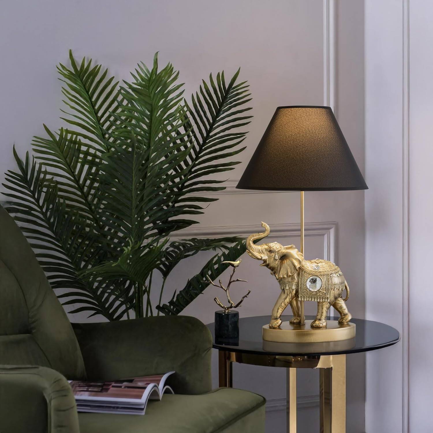 Alt View 7. FC Design - FC Design Hand Painted Detailed 18.5"H Thai Elephant Lamp Decorative Table Lamp – Stylish Decor & Gift Idea.