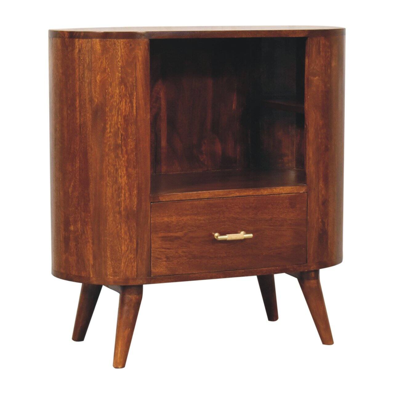 Back. Artisan Furniture - Artisan Furniture Solid Wood T-bar Cortez Chestnut Open Slot Cabinet - Chestnut.