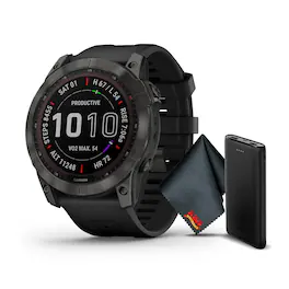 Garmin - Fenix 7X Pro Sapphire Solar Edition Carbon Gray DLC Titanium & Black Band - Black - (2022)