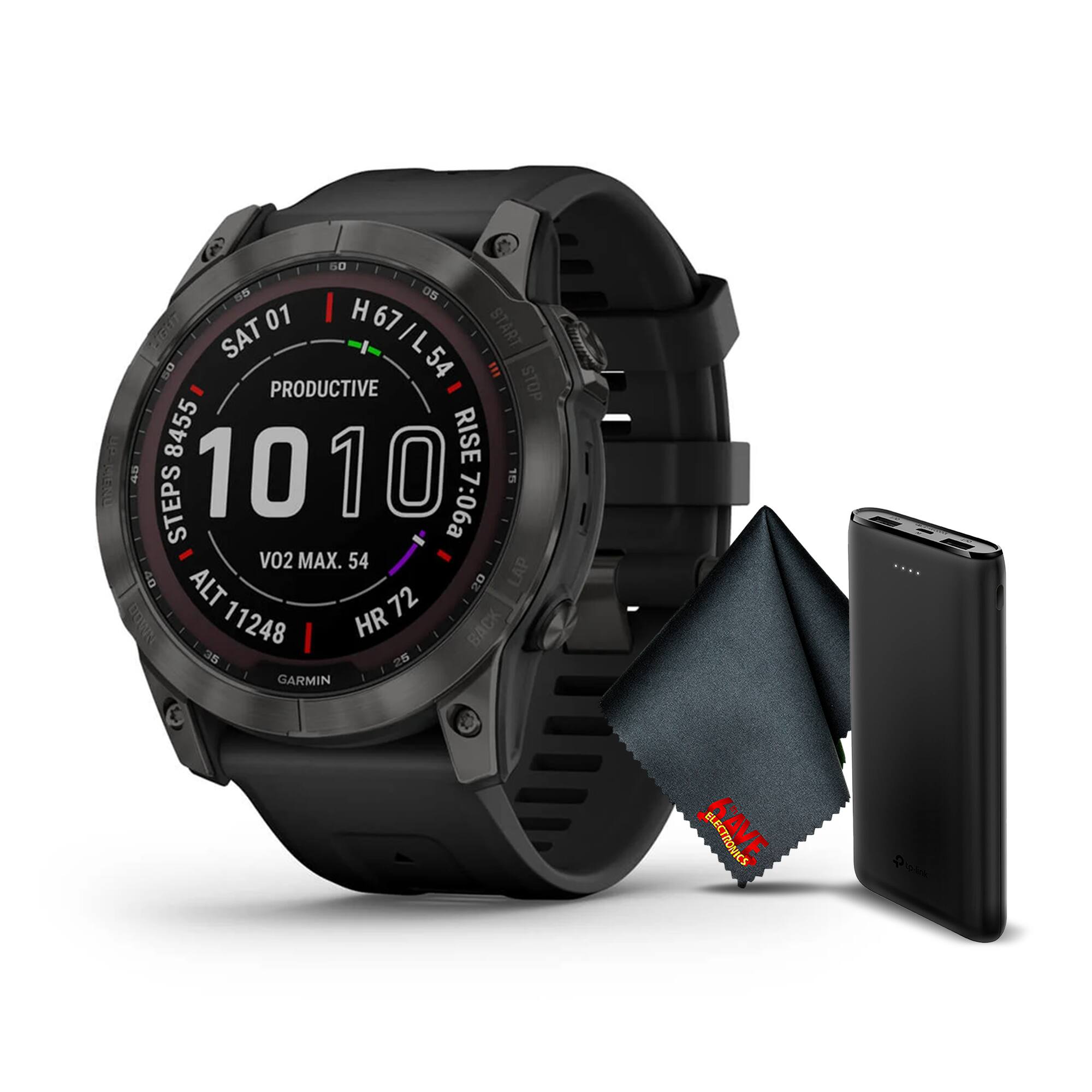 S0 - S as 01 H 67 SAT 01 START B 54 E PRODUCTIVE STOP 8455 RISE 4D STEPS 1010 7:06a 16 VO2 MAX. 54 40 ALT 20 LAP 72 11248 HR BACK 5 25 I GARMIN CR .... ELECTRONICS 9