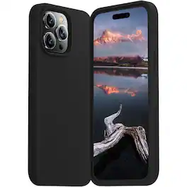 Entronix - Soft-Touch Liquid Silicone Case for iPhone 16 Pro Max - Ultimate Protection and Style - Black