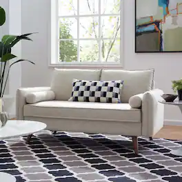 Revive Upholstered Fabric Loveseat by Modway - Beige