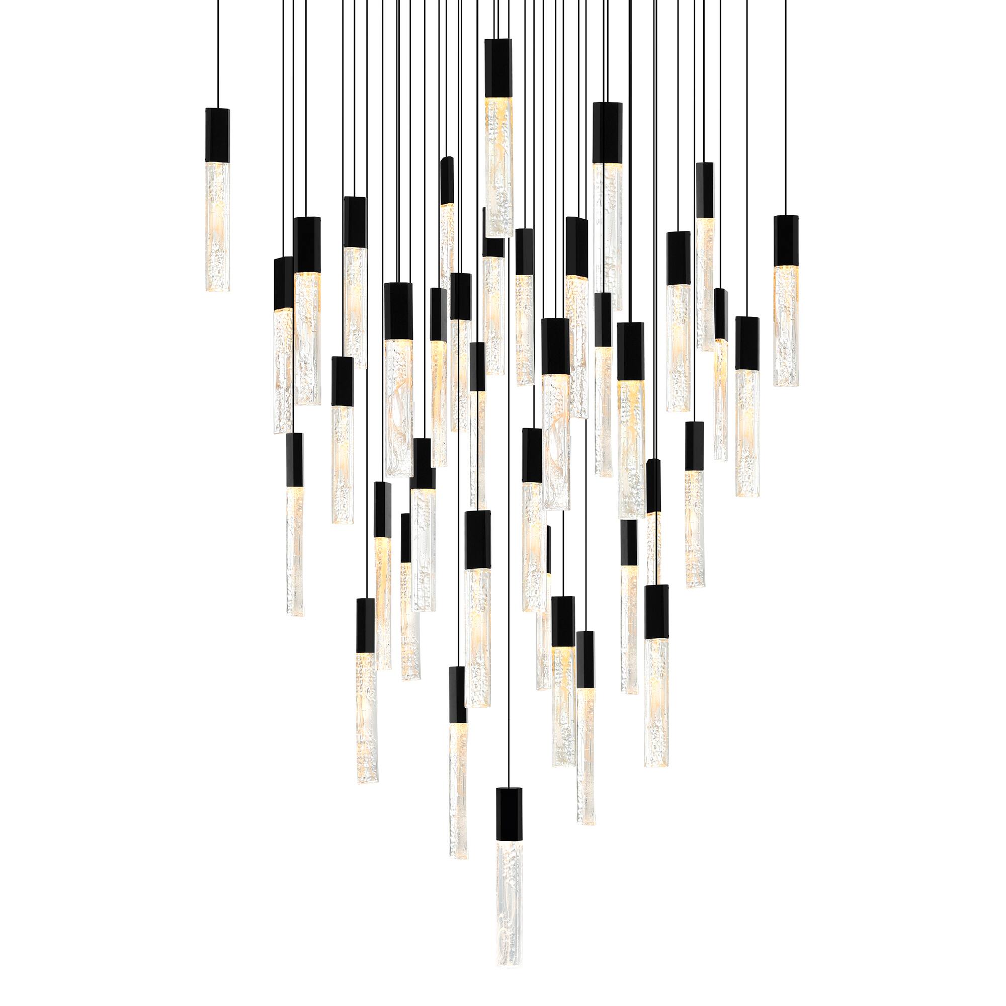 Angle. CWI Lighting - Greta Integrated LED Black Chandelier - Black.