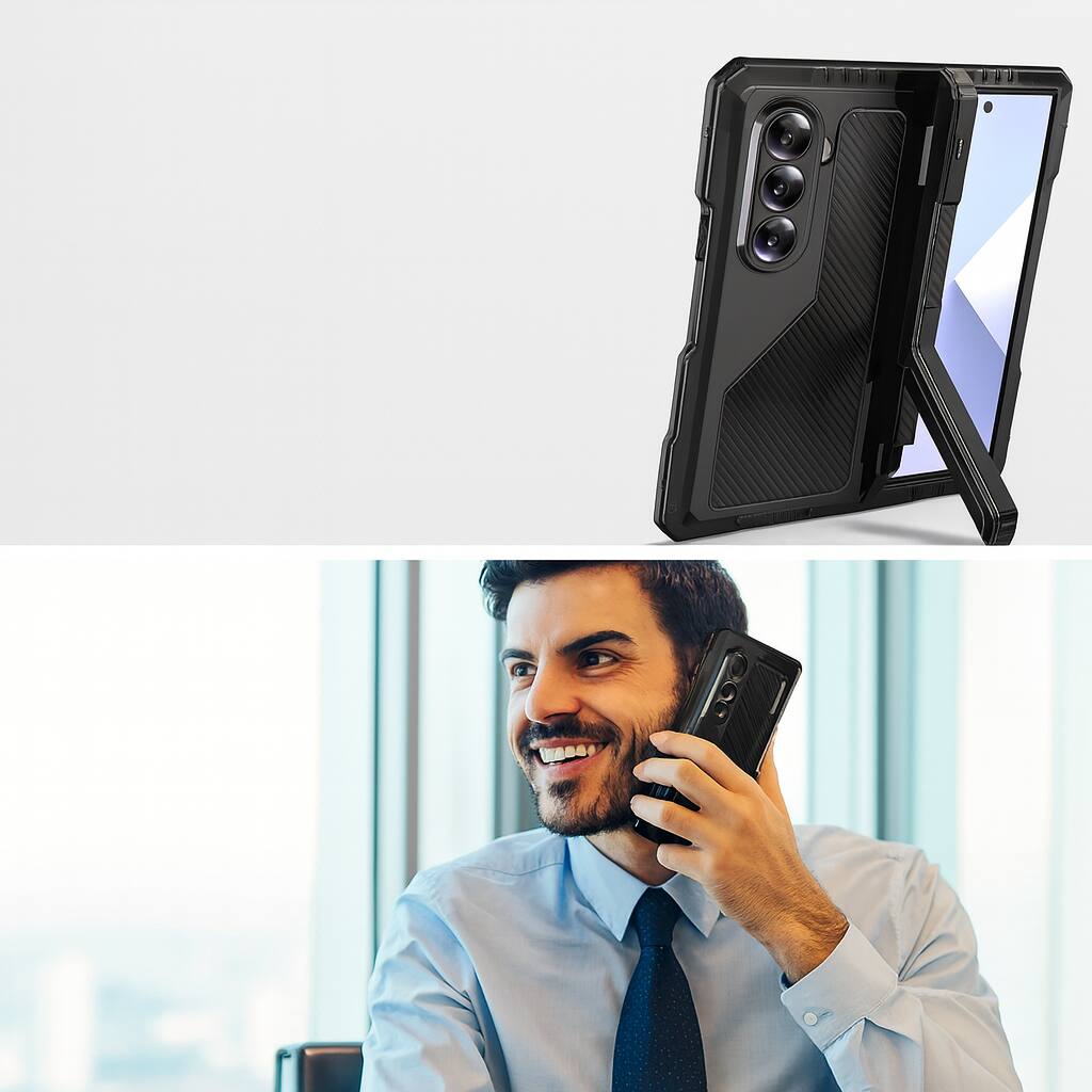 Alt View 5. SaharaCase - Raider Series Ultra Armor Case for Samsung Galaxy Z Fold7 - Scorpion Black.