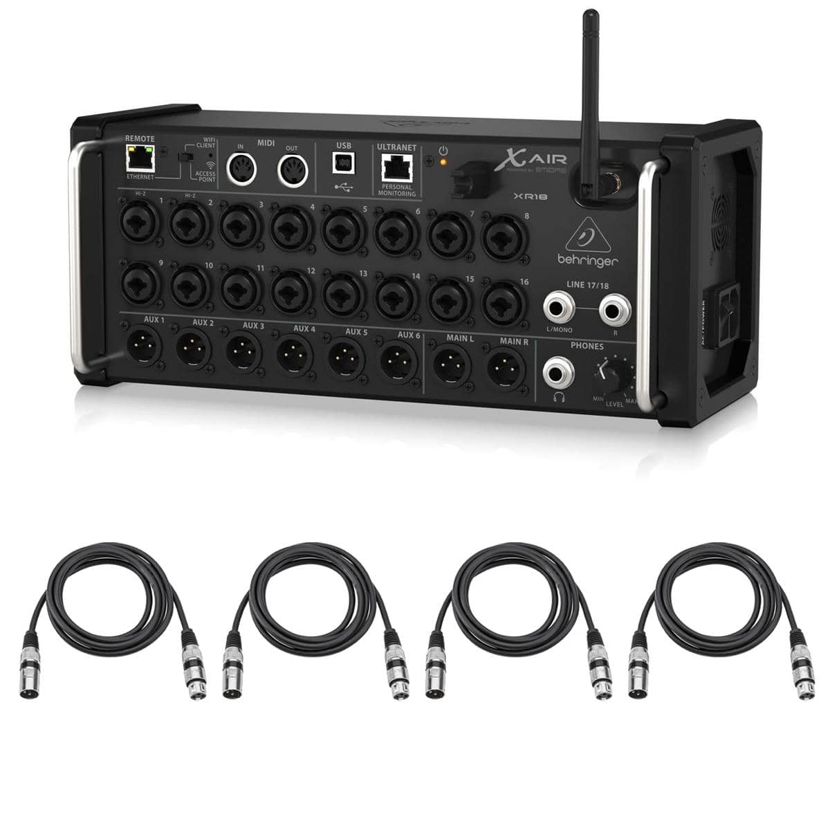 Behringer - XAir XR18 18-Channel 12-Bus Portable Digital Mixer for iPad or Android Tablet, with Integrated Wi-Fi, 16