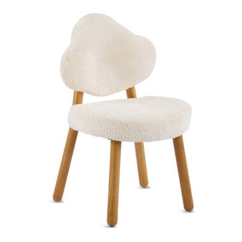 Alt View 7. Winado - Cute Cloud-Back Solid Wood Legs for Girls, Plush Chenille Velvet Makeup Armless Vanity Chair for Bedroom,Living Room - Beige.