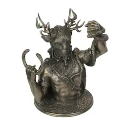 Veronese Design - Finish Celtic Horned God Cernunnos Bust Statue 8.5 Inches High - Bronze