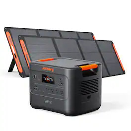 Jackery - HomePower 3000 Portable Power Station (3072Wh) with Two 200W Solar Panels for Outdoor and Essential Home Backup (3072 Wh Capacity) - Black