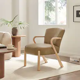 Arden Faux Leather Upholstered Accent Armchair by Modway - Toast