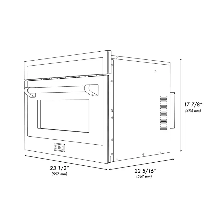 ZLINE C 0 1 000000000000000 17 7/8" (454 mm) 23 1/2" (597 mm) 22 5/16" (567 mm)