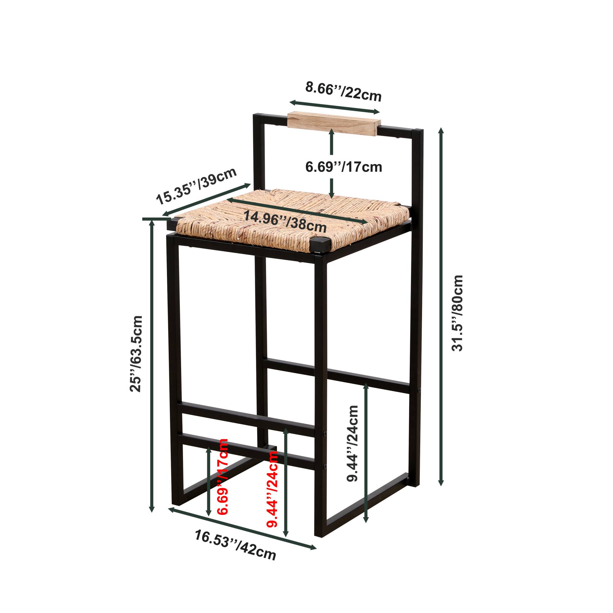 8.66"/22cm  
6.69"/17cm  
15.35"/39cm  
14.96"/38cm  
25"/63.5cm  
6.69"/17cm  
9.44"/24cm  
9.44"/24cm  
16.53"/42cm  
31.5"/80cm