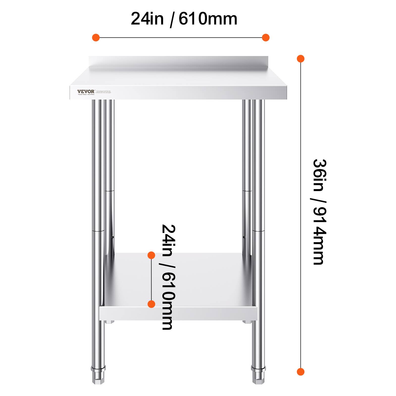 24in / 610mm, 24in / 610mm, 36in / 914mm