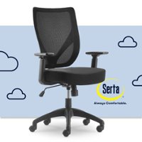 Serta - Works Polyester Blend Fabric & Mesh Task Chair - Black - Front_Zoom