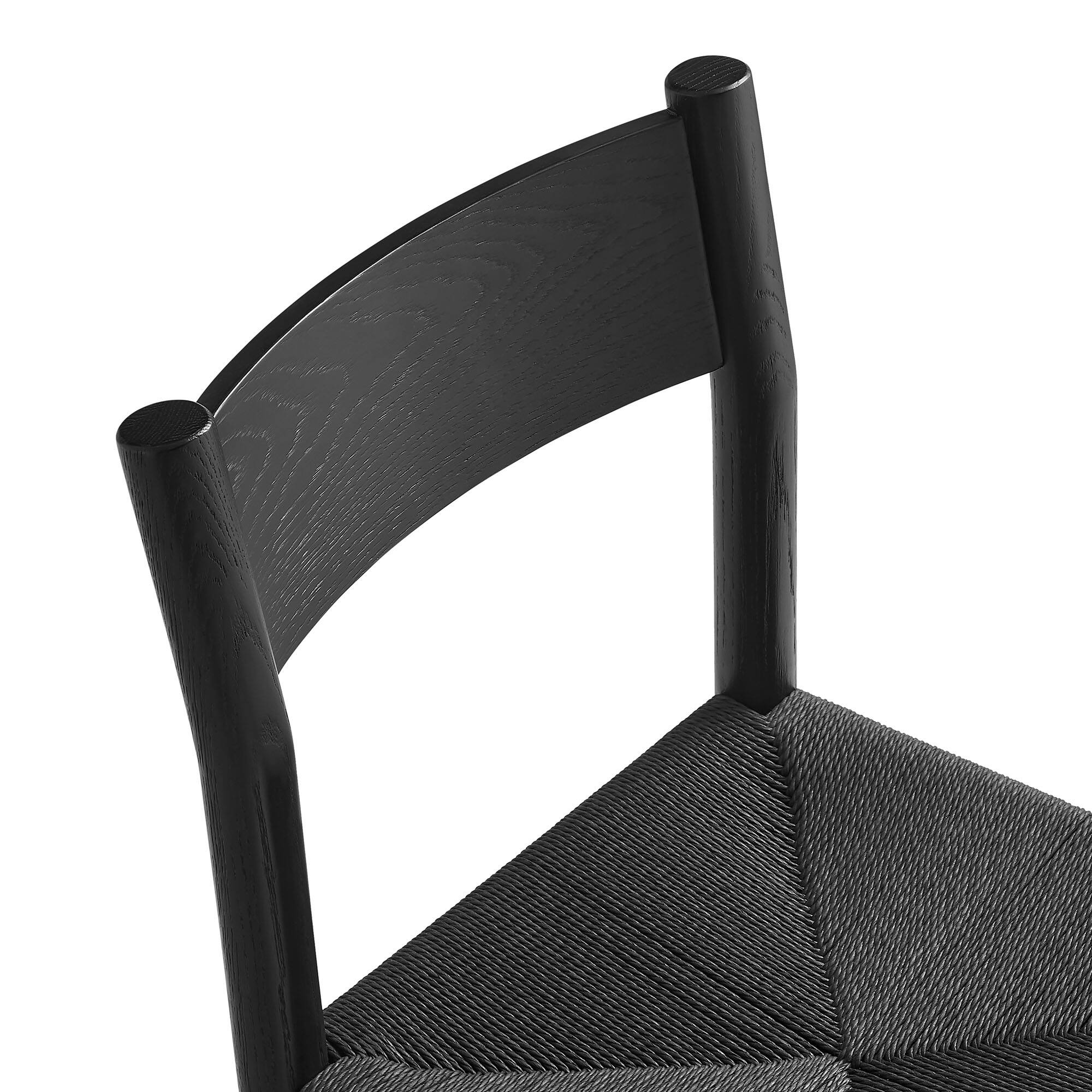 Alt View 5. Modway - Alvia Oak Wood Dining Side Chair With Woven Seat by Modway - Black.