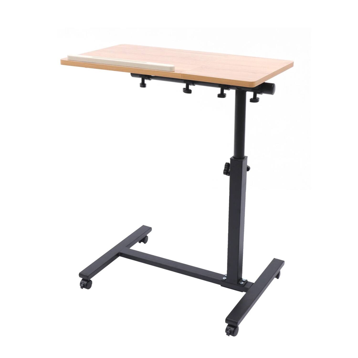 Angle. Stock Preferred - Adjustable Mobile Laptop Desk with Rolling Wheels - Black.
