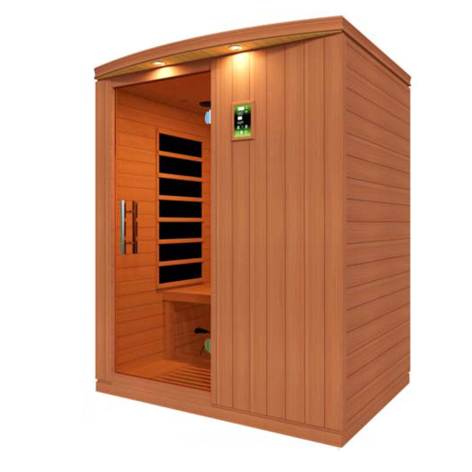 Alt View 8. Dynamic Saunas - Dynamic Saunas Madrid Elite 3 Person Ultra Low EMF Infrared Lighting Home Sauna - Natural Stain Finish.