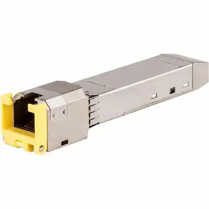 Front. HP - Aruba SFP+ Module - For Data Networking, Optical Network - 1 x RJ-45 10GBase-T Network10 Gigabit Ethernet - black.