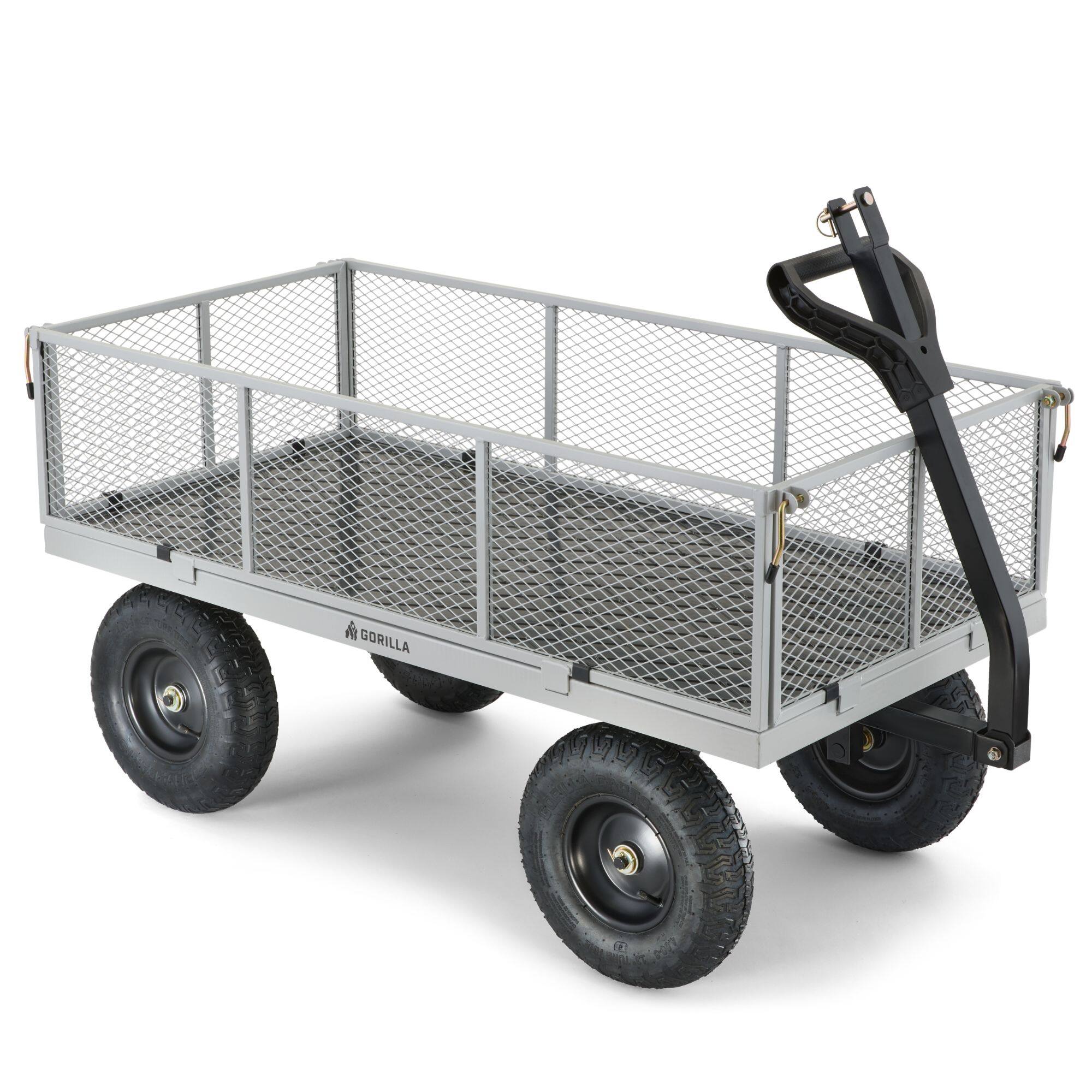 Alt View 1. Gorilla Carts - Gorilla Cart 1000 Pound Capacity Heavy Duty Steel Mesh Utility Wagon Cart, Gray - Gray.