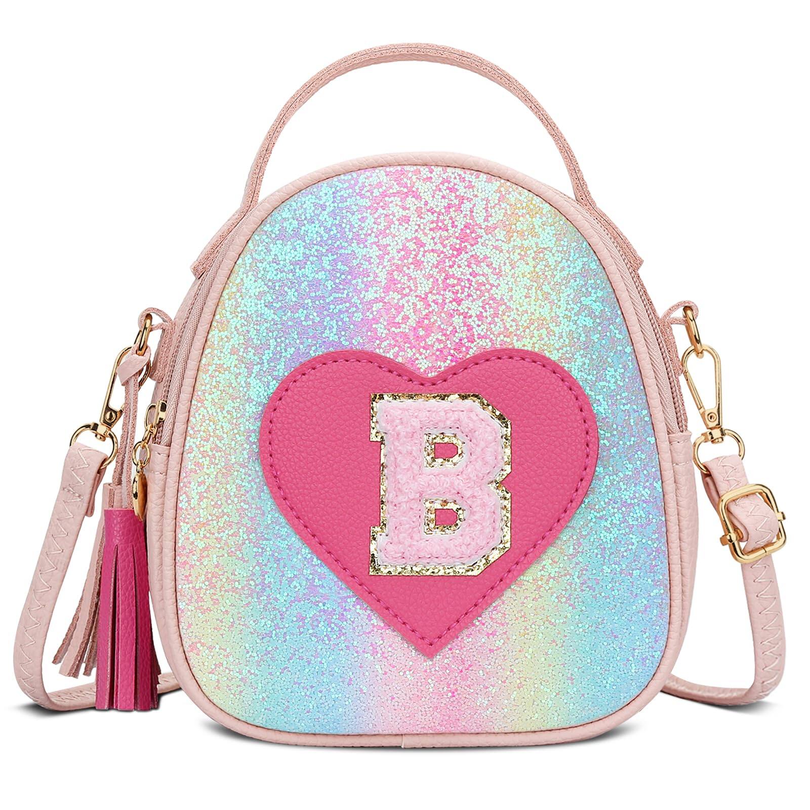 Front. Cozy Serene - Purse Gifts For Cute Little Girl Crossbody Bag Heart Small Backpack With Tassel (a) - Shine-S.