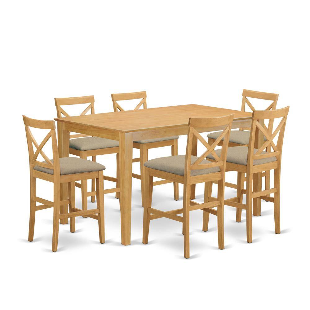 East West Furniture - 7 Piece Set Consist of a Rectangle Dinner Table - Oak price history on PriceWatchPro