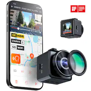 Vantrue - E1 PRO 4K HDR Mini Dash Cam Front, STARVIS 2, Night Vision, Parking Mode, 5G Wi-Fi&GPS, Easy Installation - Black