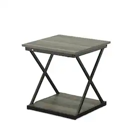 Carolina Chair & Table - Stella Side Table - Weathered Gray/Black - Weathered Gray, Black