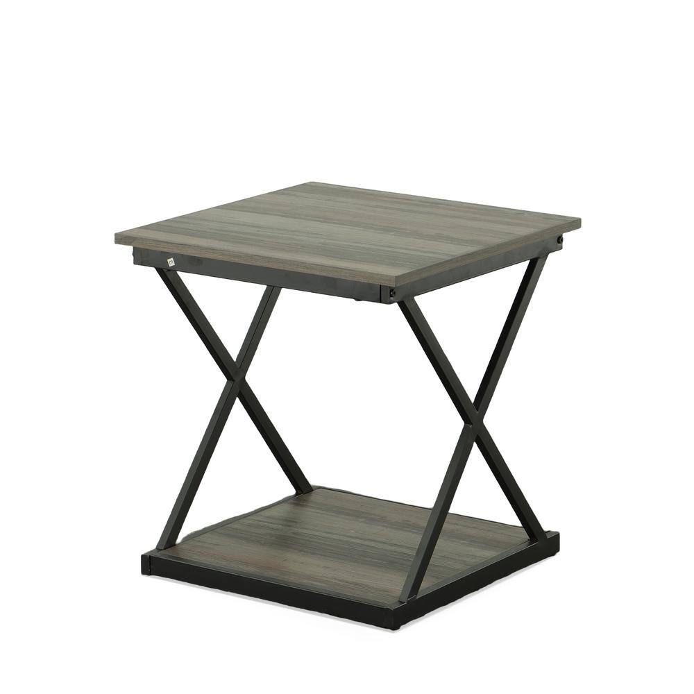 Front. Carolina Chair & Table - Stella Side Table - Weathered Gray/Black - Weathered Gray, Black.