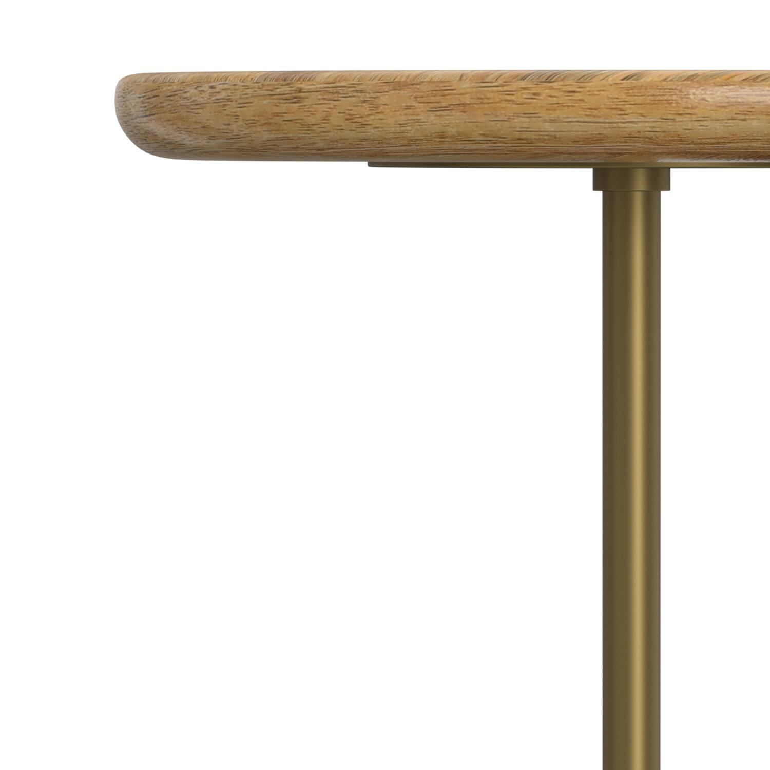 Alt View 6. Simpli Home - Turner 12 inch Wide Solid Mango/Genuine Marble/Iron Modern End Table in Natural/Antique Brass/White - Natural, Antique Brass.