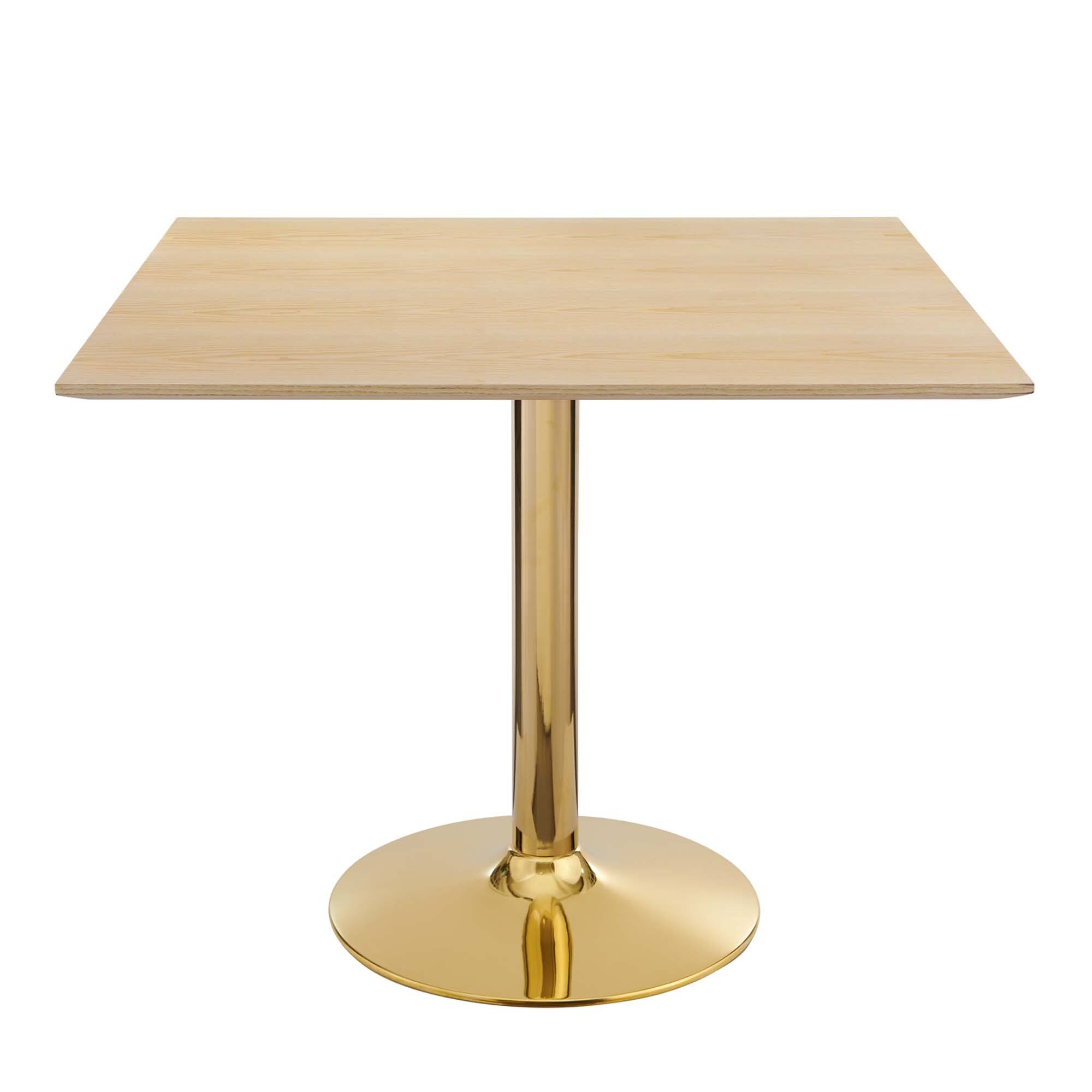 Angle. Modway - Verne 35" Square Dining Table by Modway - Gold Natural.