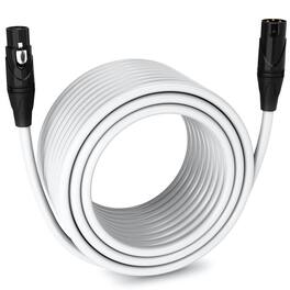 Lyxpro - 100 ft Balanced XLR Cable, Male to Female, 3 Pin Microphone Cable - White